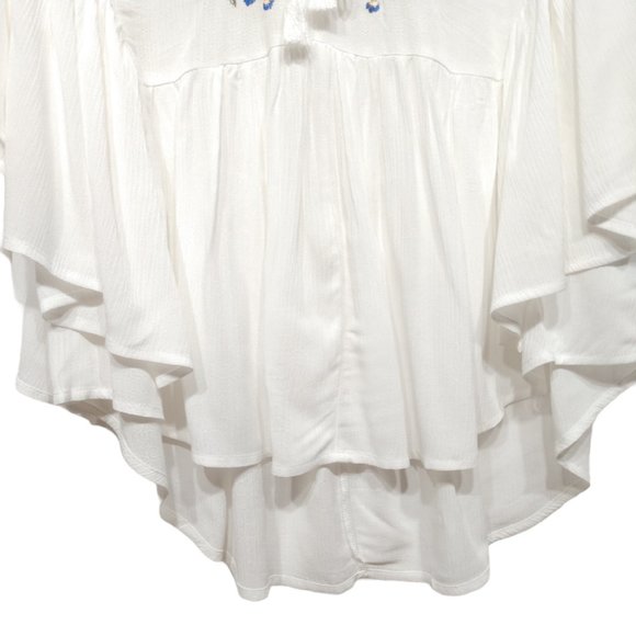 Forever 21 Floral Embroidered Peasant Top - Size Small - Picture 13 of 16